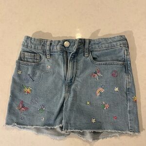 Gap Denim Embroidered Flowers and Butterfly Shorts. Size 10
